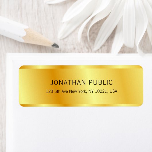 Faux Gold Elegant Custom Glamoureuze Sjabloon Retu Etiket (Insitu)