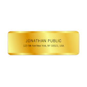 Faux Gold Elegant Custom Glamoureuze Sjabloon Retu Etiket (Voorkant)