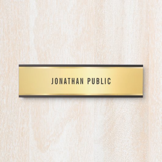 Faux Gold Elegant Design Glamour Sjabloon Long Deurbordje (Voorkant)