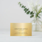 Faux Gold Elegant Design Moderne Sjabloon Trendy Visitekaartje (Staand voorkant)