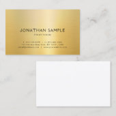 Faux Gold Elegant Design Moderne Sjabloon Trendy Visitekaartje (Voorkant / Achterkant)