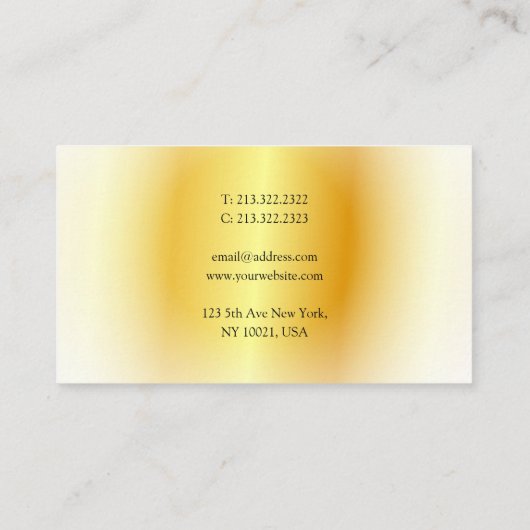 Faux Gold Elegant, eenvoudig op maat gemaakt Visitekaartje (Achterkant)