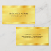 Faux Gold Elegant Eenvoudige Professionele Sjabloo Visitekaartje (Voorkant / Achterkant)
