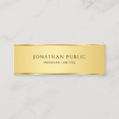 Faux Gold Elegant Eenvoudige Sjabloon Modern Mini Visitekaartje (Voorkant)