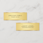 Faux Gold Elegant Eenvoudige Sjabloon Modern Mini Visitekaartje (Voorkant / Achterkant)