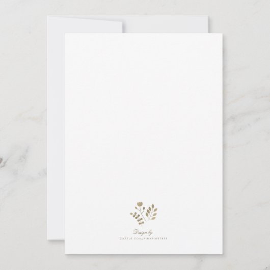 Faux Gold Elegant Floral Rehearsal Dinner Invite Kaart (Achterkant)