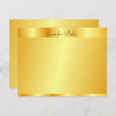 Faux Gold Elegant Hand Script Name Text Sjabloon (Voorkant / Achterkant)