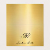 Faux Gold Elegant Handgeschreven Script Monogram Visitekaartje (Buitenkant ongevouwen)