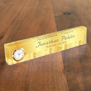 Faux Gold Elegant Handgeschreven Script-Sjabloon Naambordje