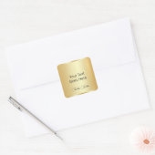 Faux Gold Elegant Handschrift Script Sjabloon Vierkante Sticker (Envelop)