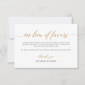 Faux Gold Elegant in plaats van Favors Kaart Notitiekaartje (Voorkant)