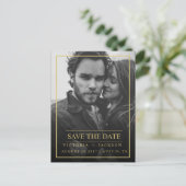 FAUX GOLD ELEGANT LIJST FOTO BEWAREN DE DATUM AANKONDIGINGSKAART (Staand voorkant)