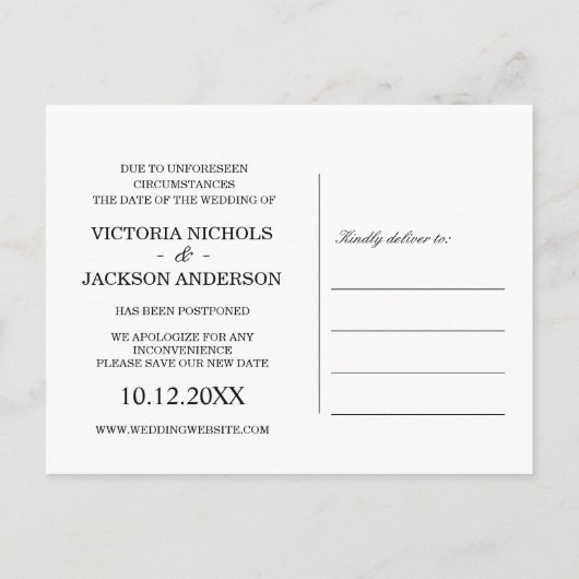 FAUX GOLD ELEGANT LIJST FOTO DE DATUM WIJZIGEN AANKONDIGINGSKAART (Achterkant)