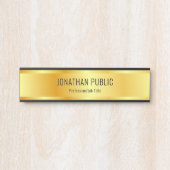 Faux Gold Elegant Luxe Moderne Sjabloon Deurbordje (Voorkant)