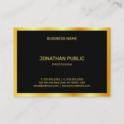 Faux Gold Elegant Luxurous, persoonlijke Sjabloon Visitekaartje (Achterkant)
