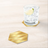 Faux Gold Elegant Modern Blank Sjabloon Trendy Kartonnen Onderzetters (Insitu)