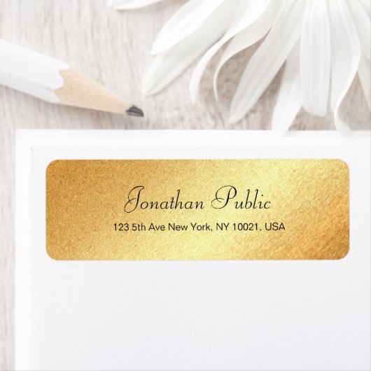 Faux Gold Elegant modern handschrift Etiket (Insitu)