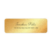 Faux Gold Elegant modern handschrift Etiket (Voorkant)