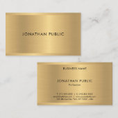 Faux Gold Elegant Modern Luxe Sjabloon Visitekaartje (Voorkant / Achterkant)