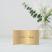Faux Gold Elegant Modern Luxe Sjabloon Visitekaartje (Staand voorkant)