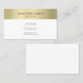 Faux Gold Elegant Modern Minimalistisch Profession Visitekaartje (Voorkant / Achterkant)