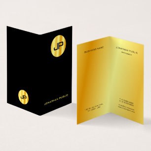 Faux Gold Elegant Modern Monogram Sjabloon Visitekaartje