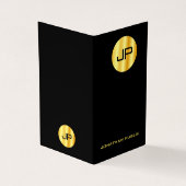 Faux Gold Elegant Modern Monogram Sjabloon Visitekaartje (Buitenkant)