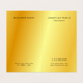 Faux Gold Elegant Modern Monogram Sjabloon Visitekaartje (Binnenkant ongevouwen)