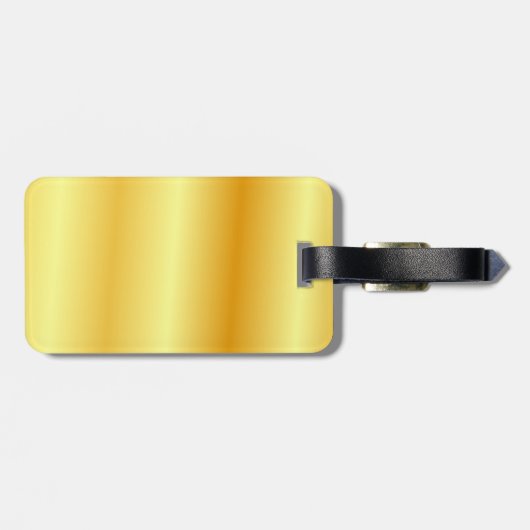 Faux Gold Elegant Modern Monogram Trendy Sjabloon Bagagelabel (Achterkant horizontaal)