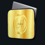 Faux Gold Elegant Modern Monogram Trendy Sjabloon Laptop Sleeve<br><div class="desc">Faux Gold Elegant Modern Monogram Trendy Sjabloon Electronics Bag/Laptop Slank.</div>