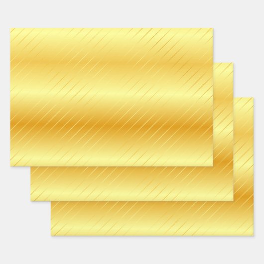 Faux Gold Elegant Moderne Glamoureuze Sjabloon Inpakpapier Vel (Set)