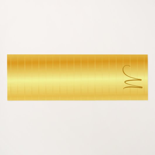 Faux Gold Elegant Moderne Monogrammen Sjabloon Yogamat (Achterkant (horizontaal))