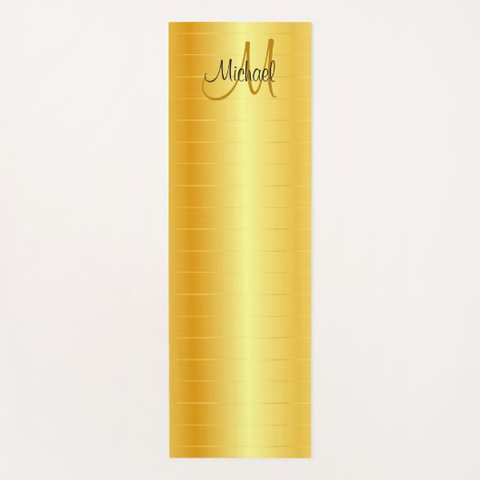 Faux Gold Elegant Moderne Monogrammen Sjabloon Yogamat (Voorkant)