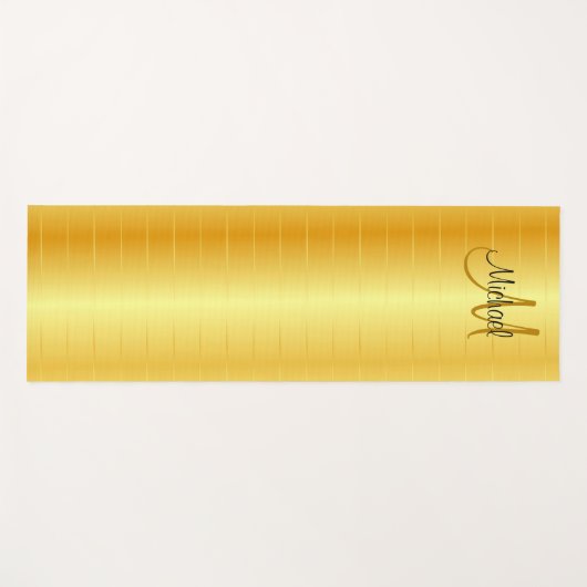 Faux Gold Elegant Moderne Monogrammen Sjabloon Yogamat (Voorkant (horizontaal))