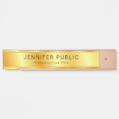 Faux Gold Elegant Moderne persoonlijke Sjabloon Deurbordje (Voorkant)