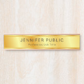 Faux Gold Elegant Moderne persoonlijke Sjabloon Deurbordje (Voorkant)