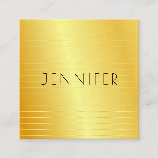 Faux Gold Elegant Moderne Sjabloon Professional Vierkante Visitekaartje (Voorkant)