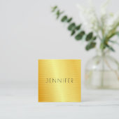 Faux Gold Elegant Moderne Sjabloon Professional Vierkante Visitekaartje (Staand voorkant)