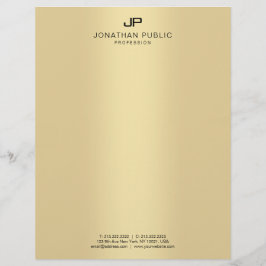 Faux Gold Elegant Monogram Glamor Sjabloon Moderne Briefhoofd