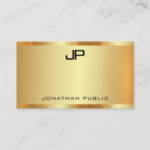 Faux Gold Elegant Monogram Modern Professional Visitekaartje