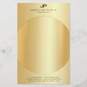 Faux Gold Elegant Monogram Moderne Sjabloon Briefpapier (Voorkant)