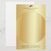 Faux Gold Elegant Monogram Moderne Sjabloon Briefpapier (Voorkant / Achterkant)