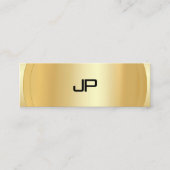 Faux Gold Elegant Monogram Moderne Sjabloon Mini Visitekaartje (Voorkant)