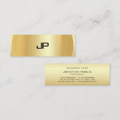 Faux Gold Elegant Monogram Moderne Sjabloon Mini Visitekaartje (Voorkant / Achterkant)