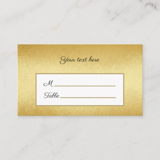 Faux Gold elegant Personalized Plaatskaartje (Voorkant)