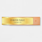 Faux Gold Elegant Roos Goud Moderne Sjabloon Deurbordje (Voorkant)