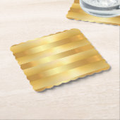 Faux Gold Elegant Trendy Modern Blank Sjabloon Kartonnen Onderzetters (Gebogen)