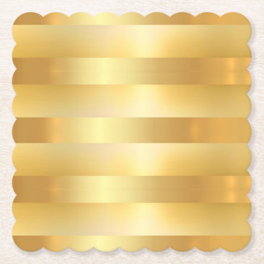 Faux Gold Elegant Trendy Modern Blank Sjabloon Kartonnen Onderzetters (Voorkant)