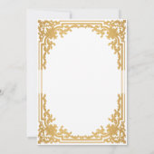 Faux Gold Elegant Wit Bruiloft Kaart (Achterkant)