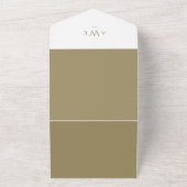 Faux Gold Elegante Kalligrafie Trouwscheur Van All In One Uitnodiging (Buitenkant)